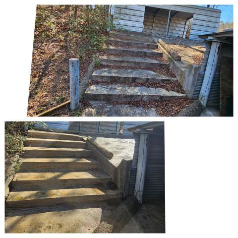 Concrete Stairs pressure wash